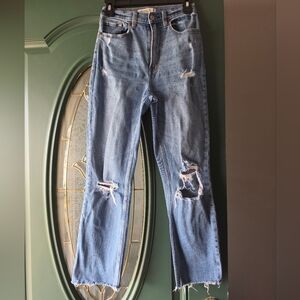 Curve Love A&F The Ankle Straight Ultra High Rise